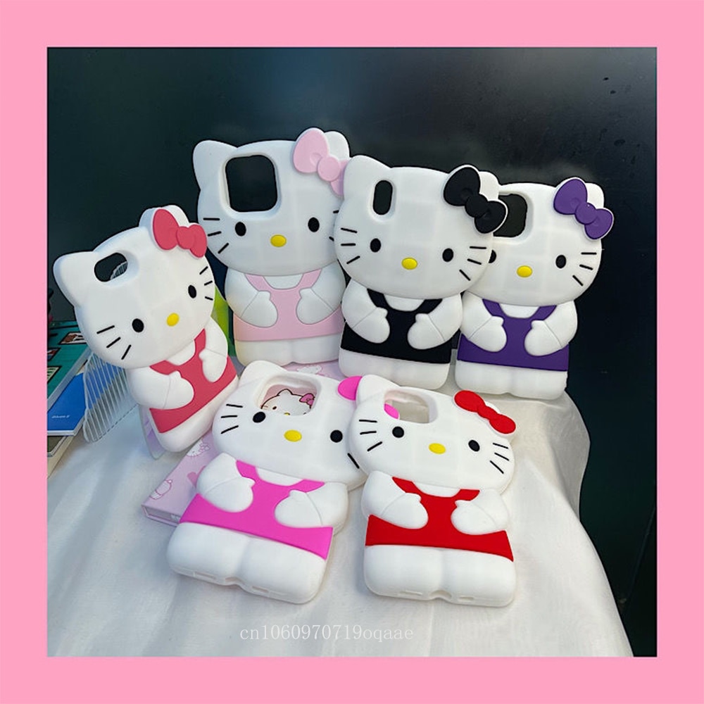 3D Stereoscopic Hello Kitty Phone Cases For iPhone 14 13 12 11 Pro Max XR XS MAX X 14pro MAX Back Cover