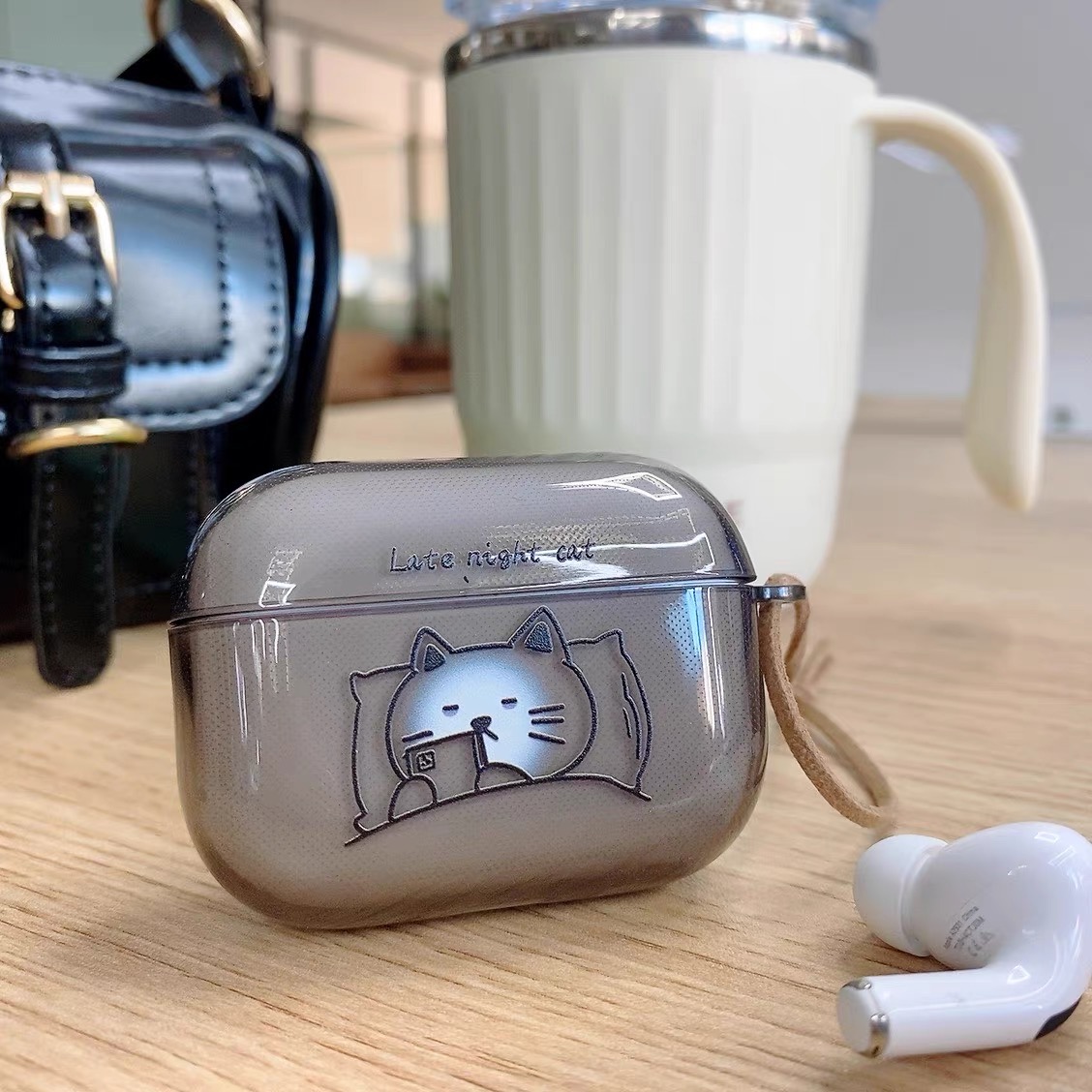 Korean Cartoon Cute Cat Airpod Case For 1 2 3 Pro 2 Airpod Pro Case Clear Tpu Air Pod Cover With Keychain Funda