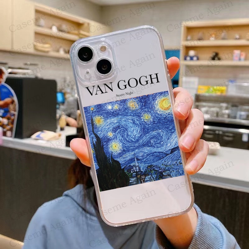 Aesthetic Van Gogh Starry Night Monet Soft Phone Case for Apple IPhone 11 12 13 X XR XS Pro 6 6S 7 8 Plus Max Soft TPU Cases. 