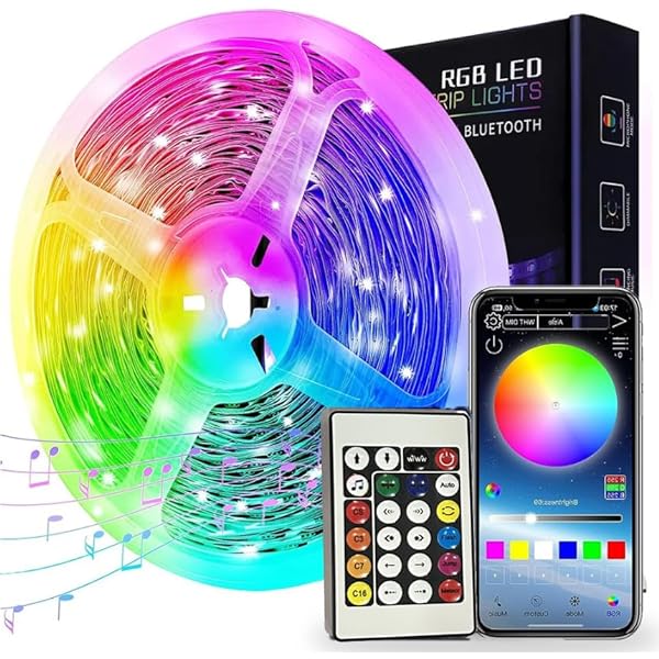 High quality 4 Meter/13.12 feet LED Light Strip RGB 5050 Color Changing LED Light Flexible Light Strip with 24keys Remote/Bluetooth App Control for Home Decor,Room Decor,Party Decoration TV Lighting Bedroom lighting Wall Lighting. 