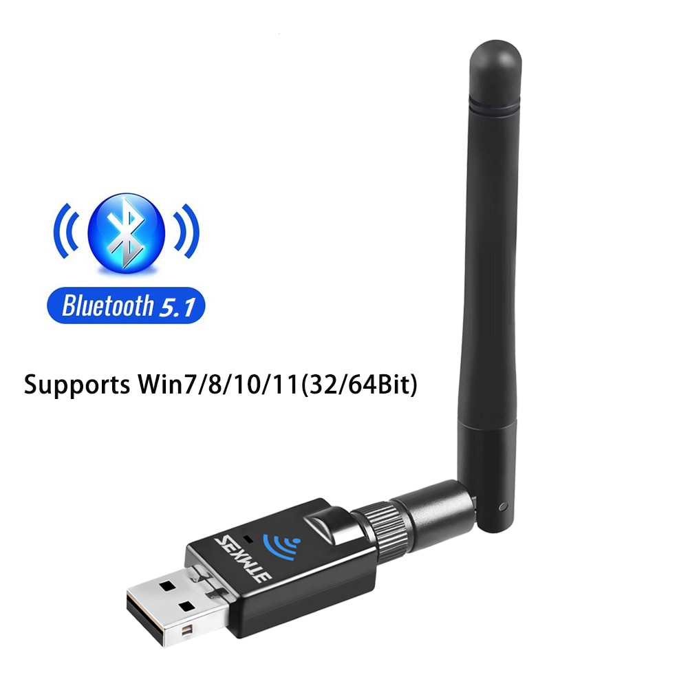 Zexmte USB Bluetooth 5.1 Adapter for PC Speaker Mouse Music Audio Receiver Transmitter Bluetooth Adapter +EDR Rotatable Antenna