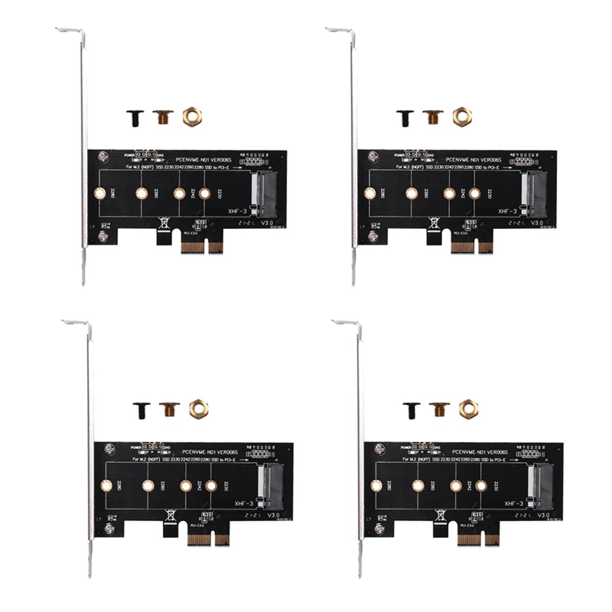 4X Add On Cards PCIE to M2 Adapter PCI Express 3.0 X1 to NVME SSD M2 PCIE Raiser Adapter Support 2230 2242 M.2 SSD