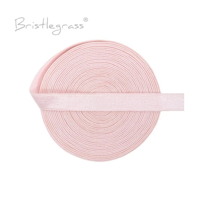 BRISTLEGRASS 10 Yard 3/8 10mm Solid Spandex Satin Band Shiny Non-foldover Elastic Headband Bra Strap Dress Lace Trim DIY Sewing. 
