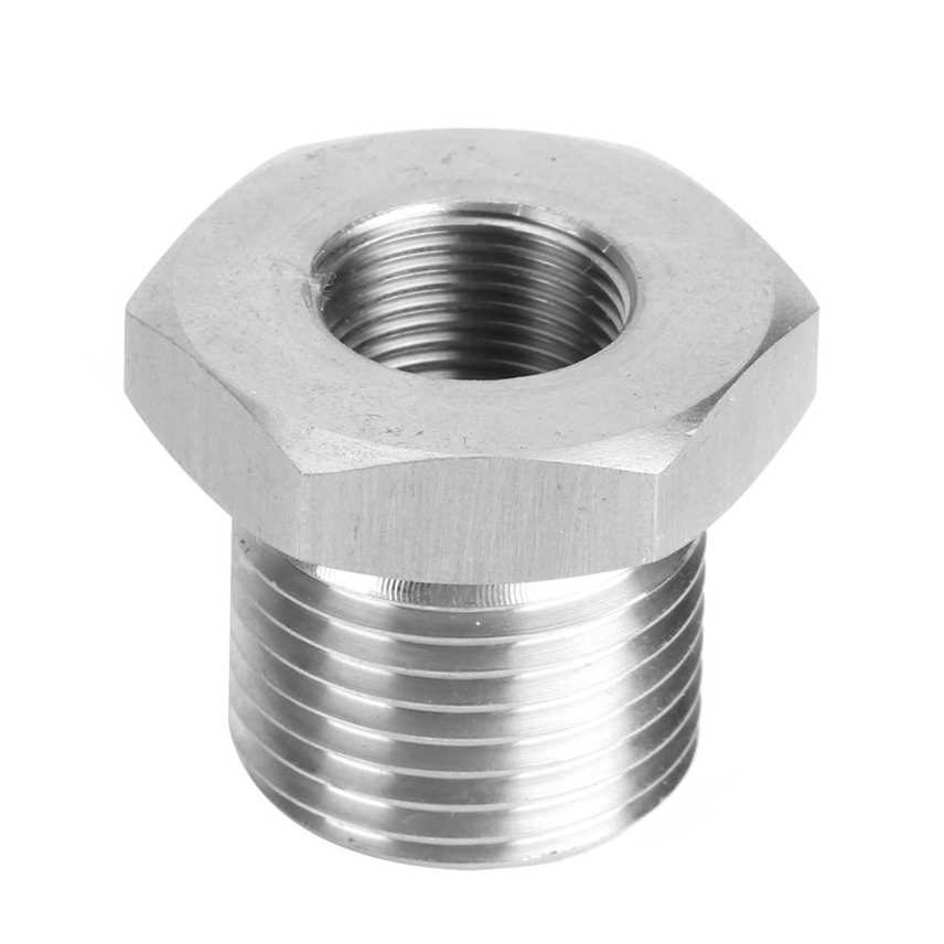 oil filter adapter stainless steel 1/2‑28 to 3/4‑16 threaded connection screw auto engine replacement parts. 