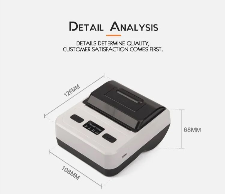 3inch (80mm) Portable POS Printer | Direct Thermal Receipt Printer with ESC POS | Bluetooth & USB, High-Speed 80-90mm/s Printing, Long-Lasting Battery | Compatible with iOS, Android & Windows, Ideal for Retail & Restaurants Bill Printing. 