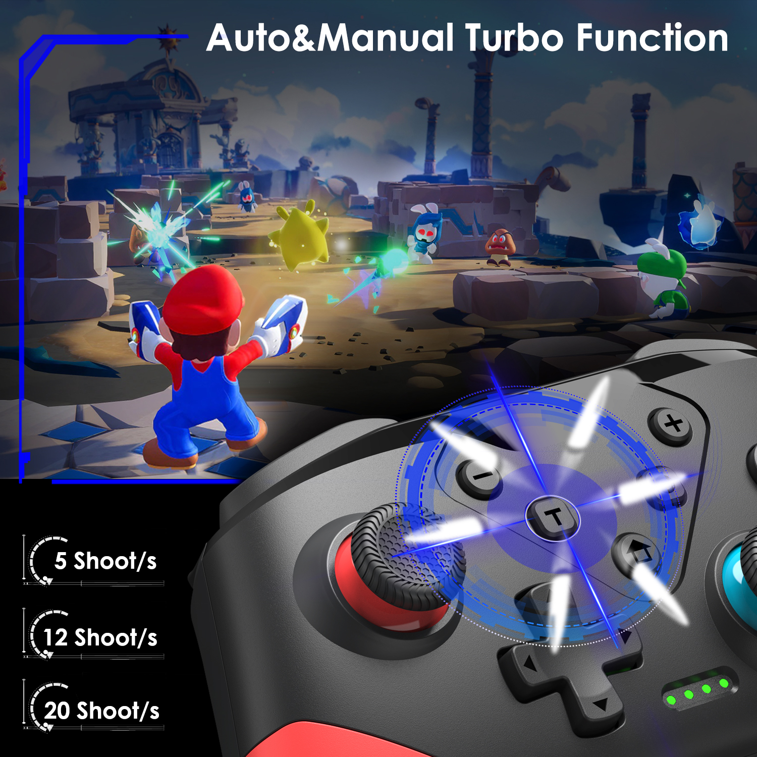 DinoFire Wireless Controller For Nintendo Switch OLED Console Pro gamepad With 600mAh Battery For Switch/Switch Lite Controllers. 