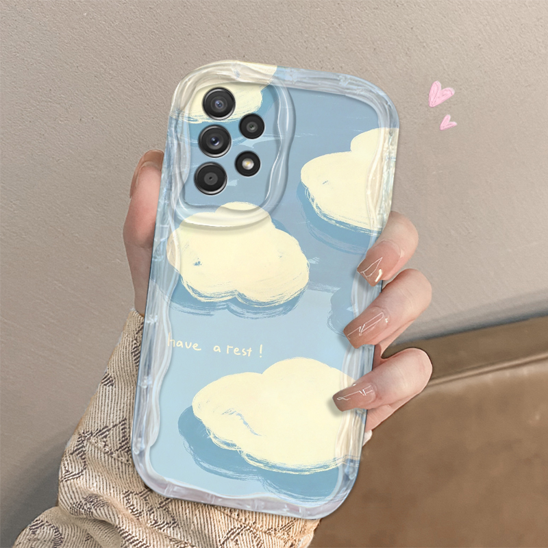 Tulip Pink Cloud Cute For Samsung S24 S23 S21 S20 Ultra Plus FE A73 A72 A71 A51 A31 A05S A05 A04 5G Wave Oil TPU Phone Case. 