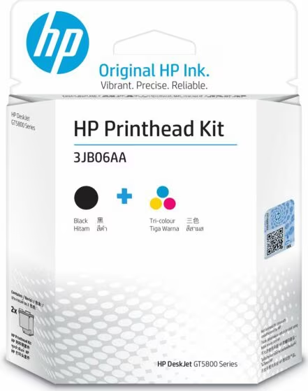 HP GT51/GT52 3JB06AA Black & Tri-Color Combo Printer Head Kit. 