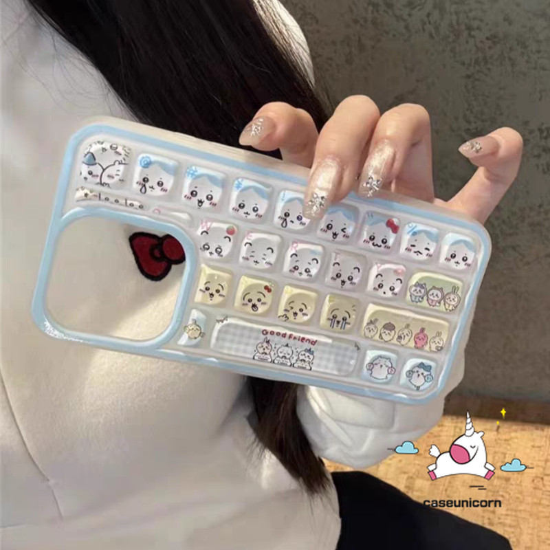Lovely Hamster Chiikawa Cartoon Funny Expressions Case Compatible for IPhone 13 14 11 16 12 15 Pro Max 16 12 14 15 13 Pro Creative 3D Keyboard Stress Relief Entertainment Soft Case. 