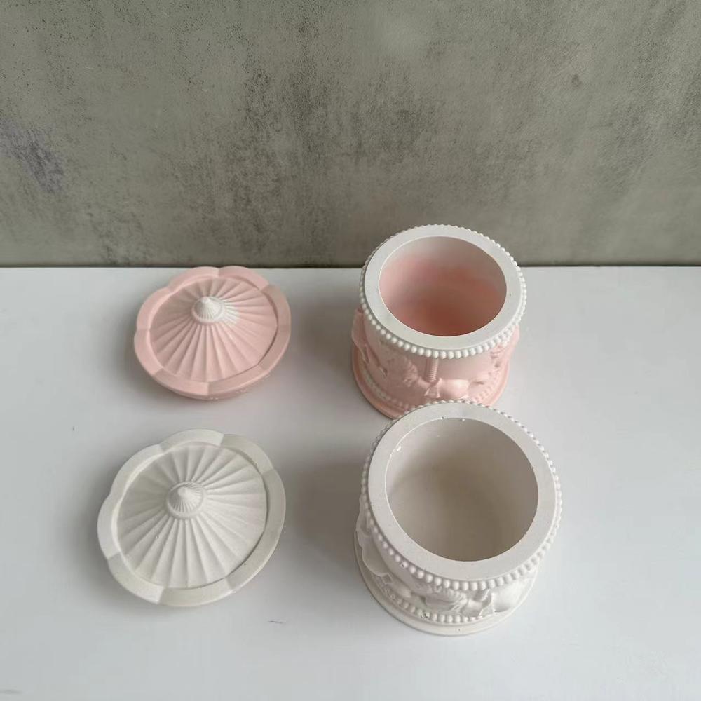 Carousel design Carousel storage jar Functional Removable Non-toxic Silicone mold storage box Versatile Plaster dripping glue. 
