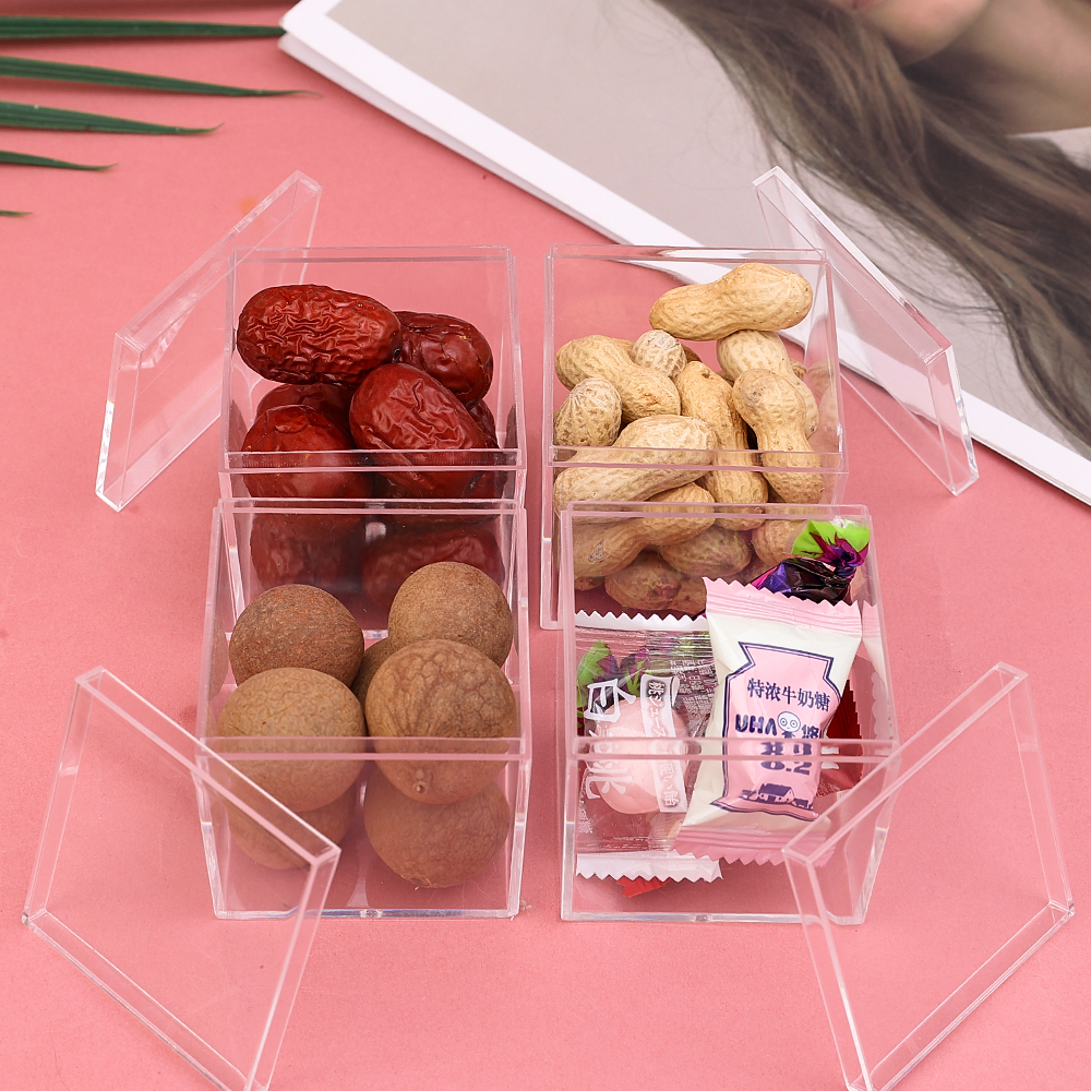 1/3/5pcs Clear Acrylic Candy Box Transparent Plastic Square Cube Box Chocolate Packaging Storage Containers Display Box. 