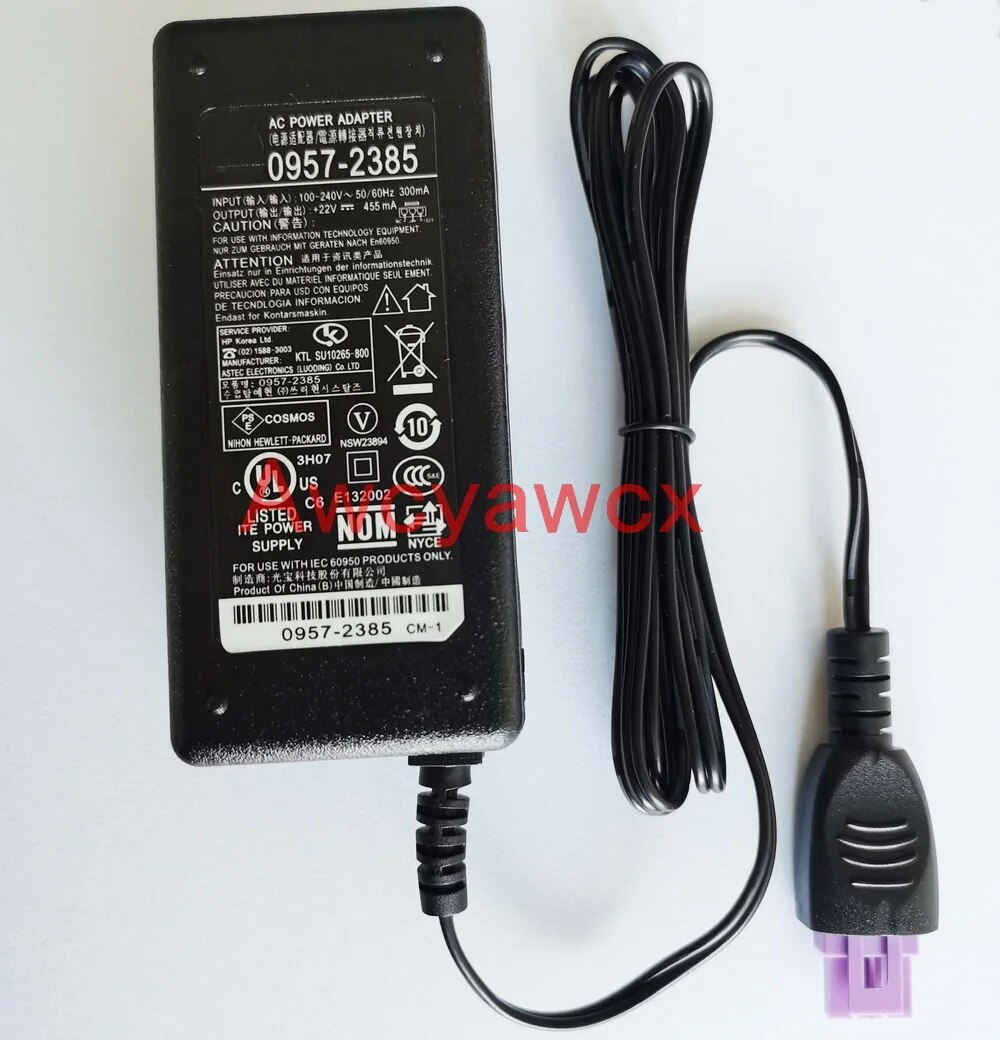 Original 100V-240V 22V 455mA Ac Power Adapter Oplader 0957-2403 0957-2385 Voor Hp Deskjet 1010 1510 2548 2648 Printer Voeding