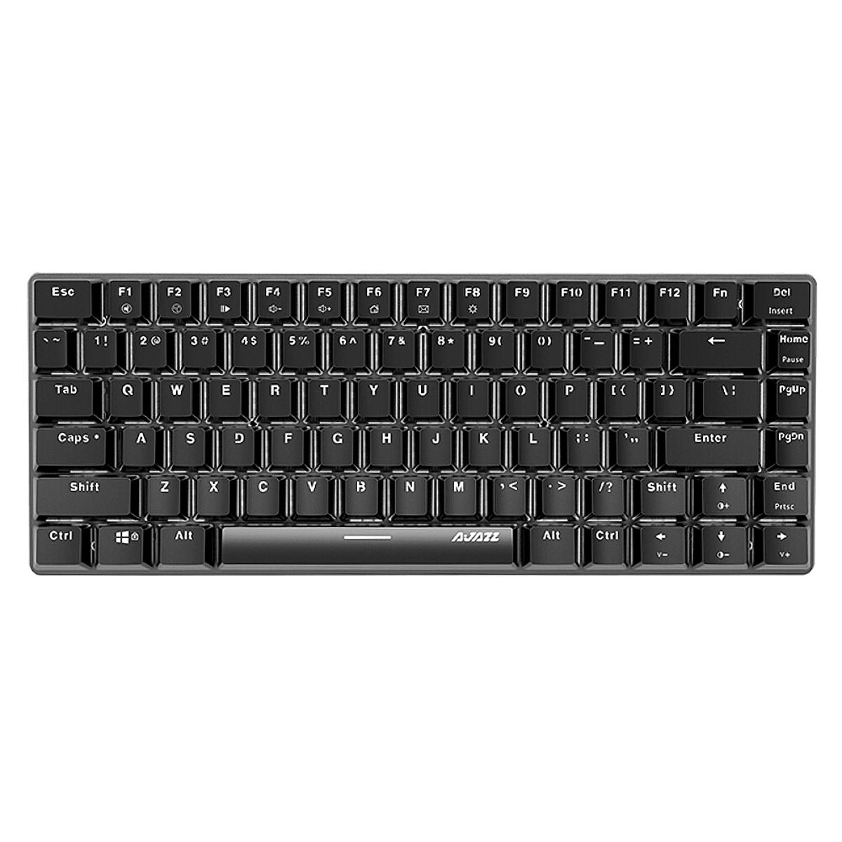 Ajazz AK33 82 Keys USB Wired Mechanical Keyboard Monochromatic White Backlight Gaming Office Keyboard Pink with Red Switches