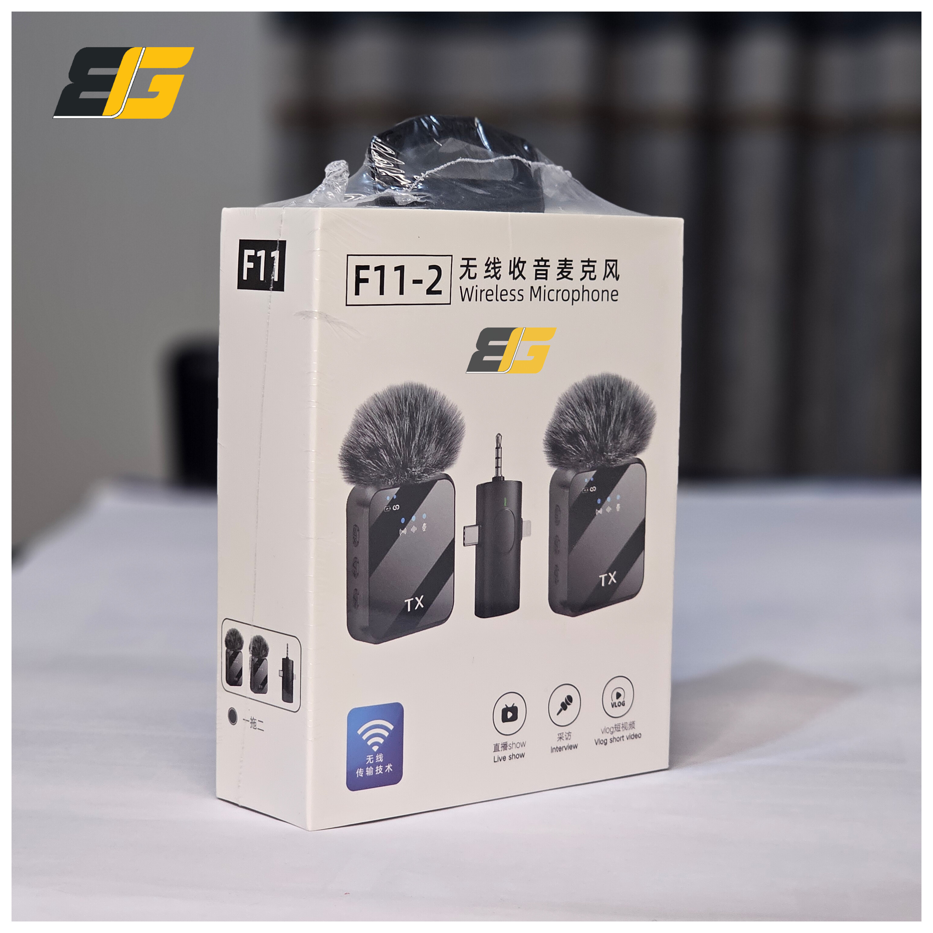 F11-2 Wireless Collar Microphone for iPhone/Android/Type C with 99% Noise Cancellation