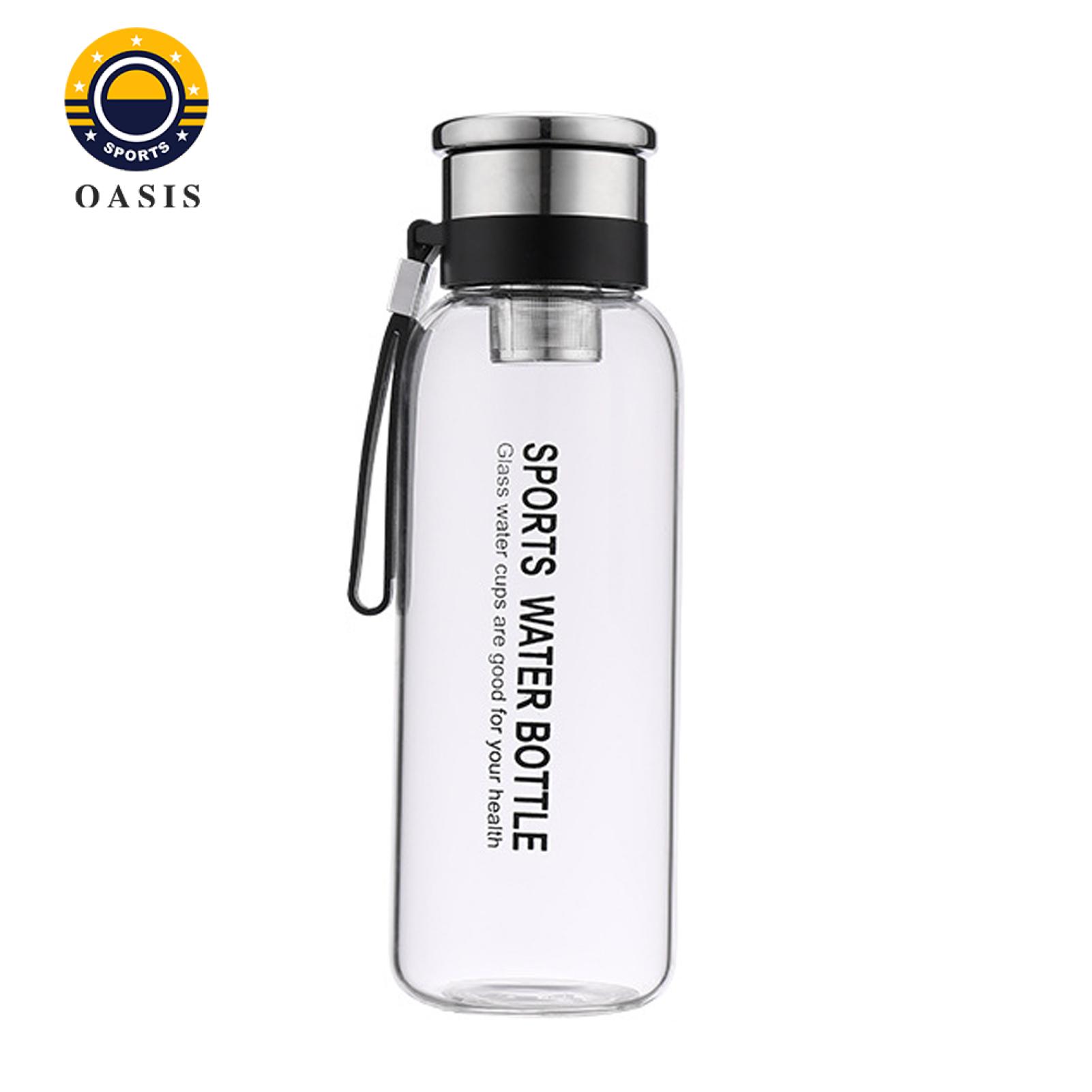Oasis Large Capacity Water Bottle Premium Borosilicate Glass Water Bottle Bpa Free Leakproof Wide Mouth Drinking Kettle with Lid Heat-resistant Food Grade. 