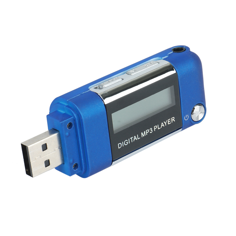 10X Mp3 Player 4GB U Disk Music Player Supports Replaceable AAA Battery, Recording (Blue). 