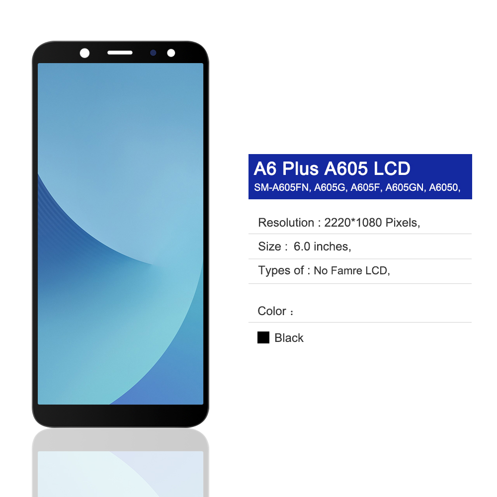 A6 Plus Display Screen For Samsung Galaxy A6 Plus 2018 LCD Display Touch Screen Digitizer Parts For Samsung A605 A605F A605FN. 