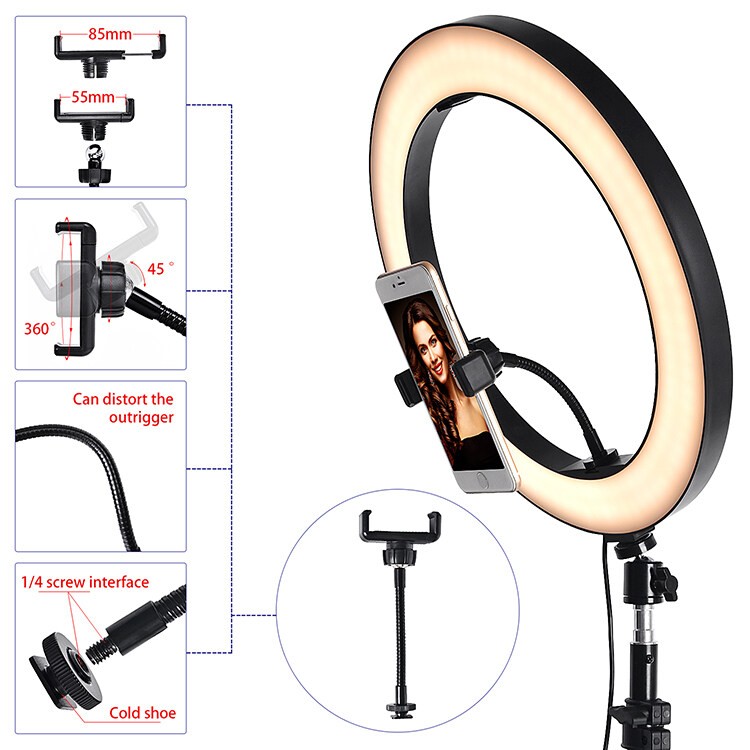 Ring lights of 14 inches with many color  with stand.