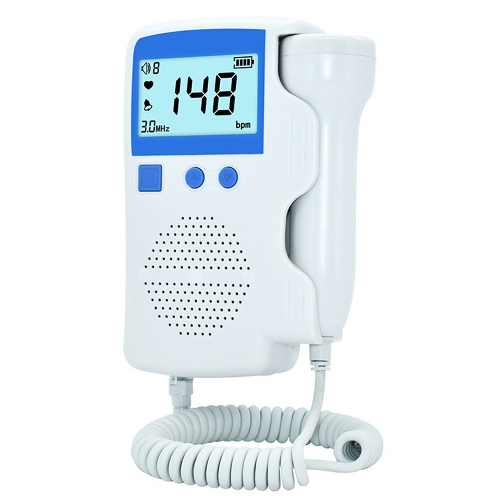 Professional Safe Fetal Doppler 3MHz Probe Heart Beat Monitor Backlight LCD Display Fetal Sound Heart Rate Detector No Radiation. 