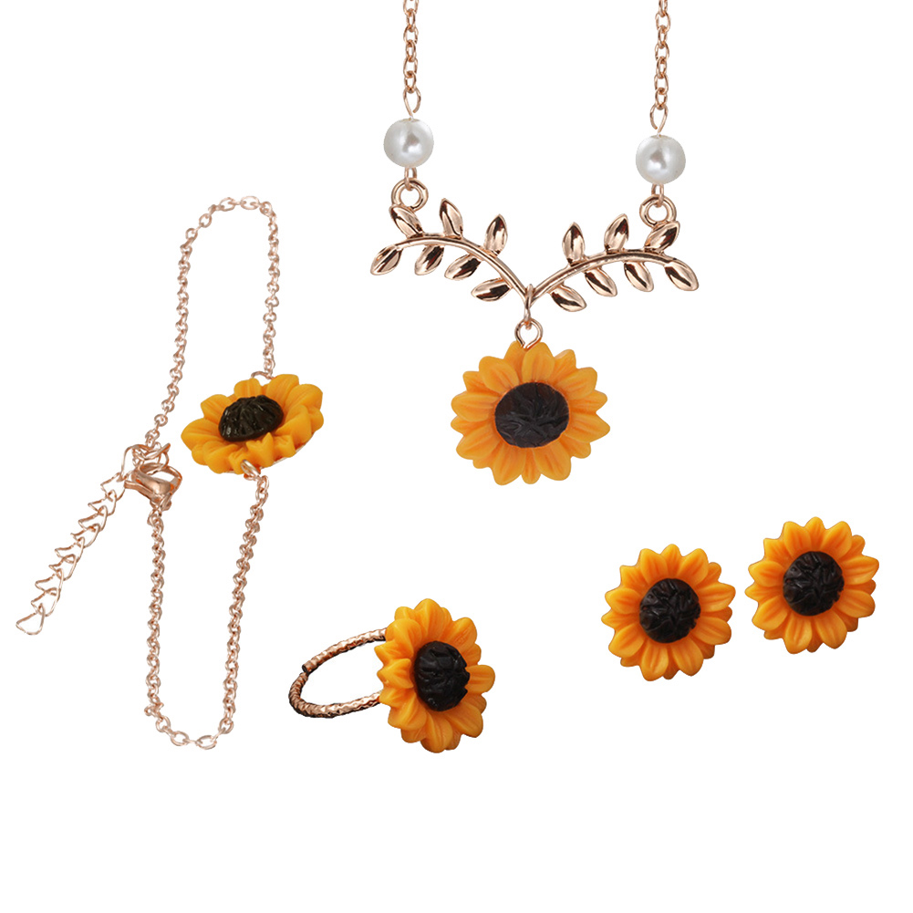 sunflower necklace set