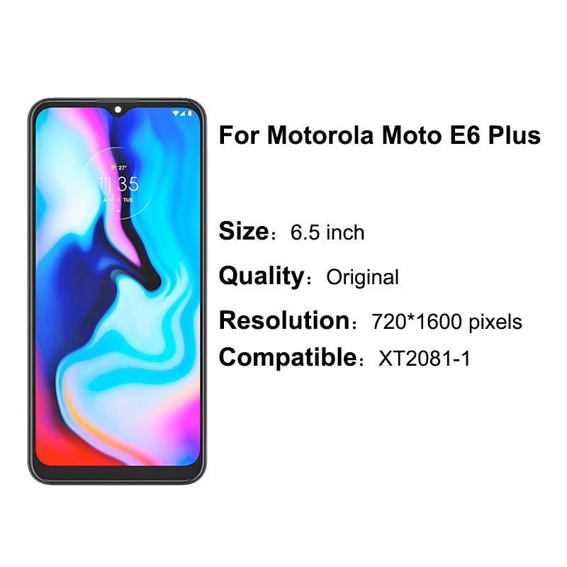 DISPLAY For MOTOROLA MOTO E7 PLUS LCD TOUCH SCREEN with Frame LCD For MOTOROLA MOTO E7 PLUS assembly. 