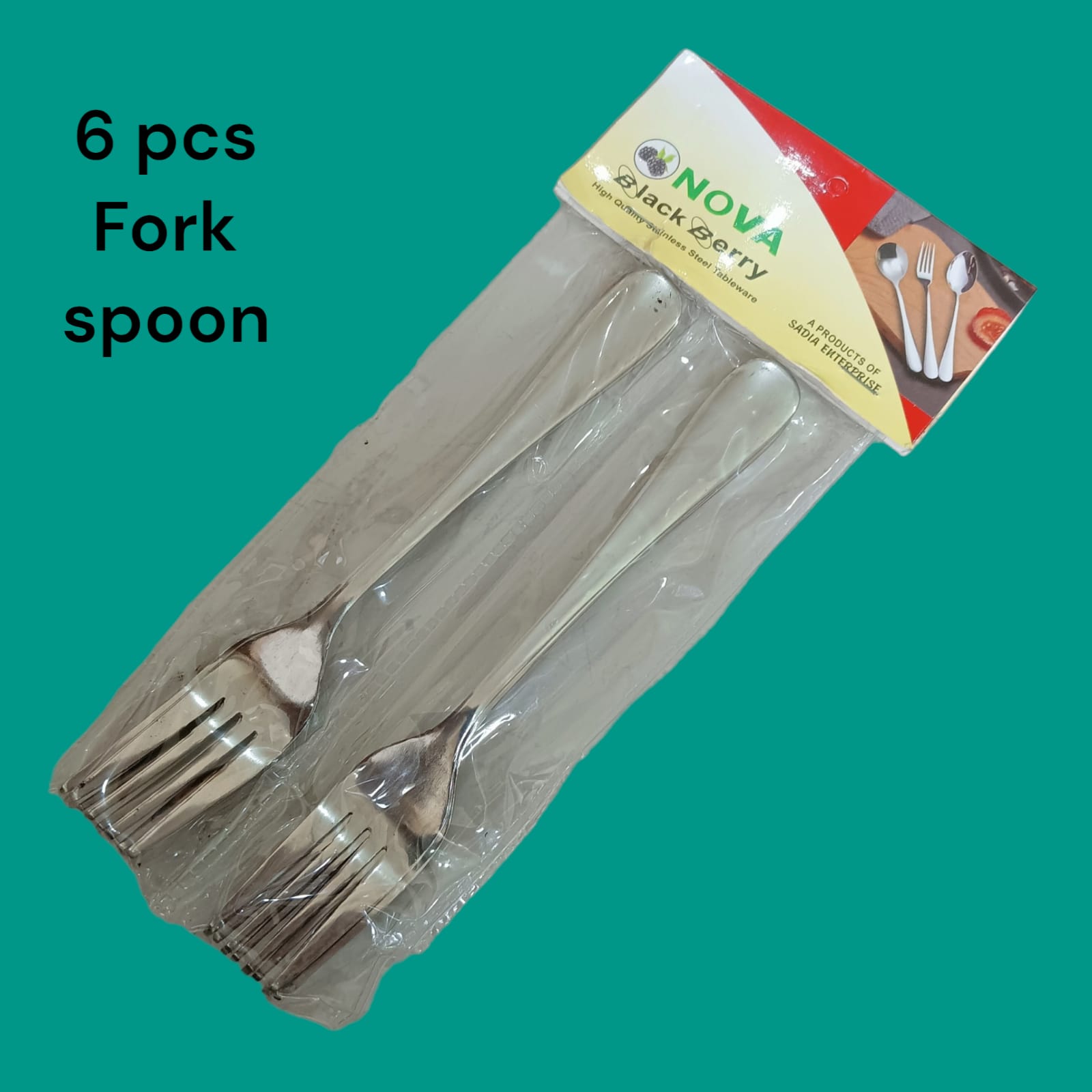 Nova Fork Spoon Set of 6, Stainless Steel, Shiny Silver Mirror Polished, Sturdy, Dishwasher Safe(estore)
