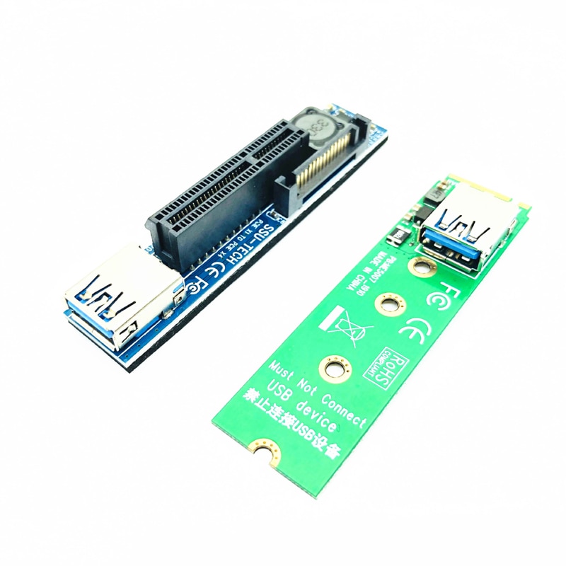 Raiser NVME M.2 to PCI-E X4 Card Extension Port Adapter Riser Card Graphics Cards Connector PCIE Extender with 60cm USB3.0 Cable. 
