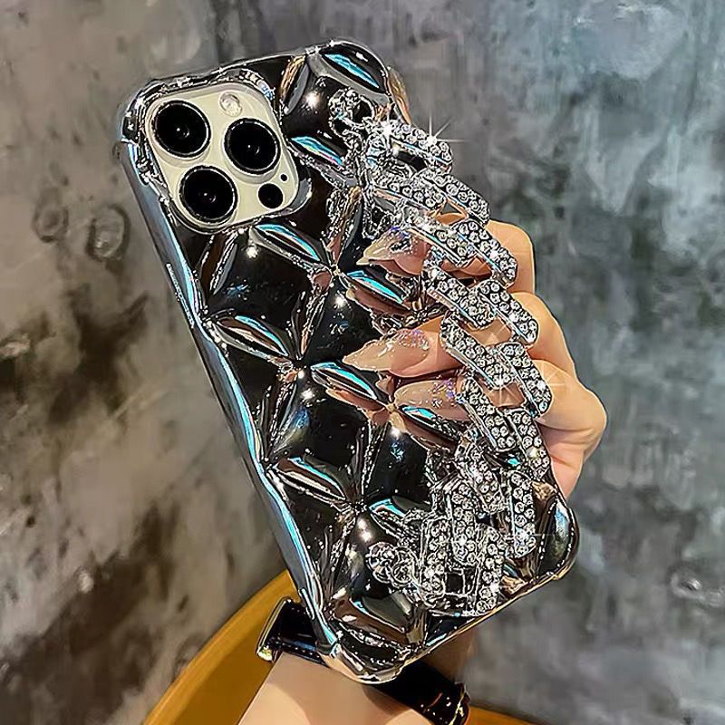 [autismaut] Suitable for Apple iPhone15pro Phone Case Luxury Rhinestone Bracelet 14 Classic style xr Upscale xsmax Tide 13. 