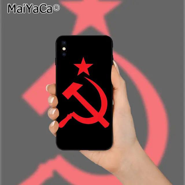 【Emotion HENG】Maeyaca Soviet Union USSR flag TPU soft silicone phone case cover for iPhone 8 7 6 6s Plus X XS Max 5 5S se XR 11 11pro Max. 