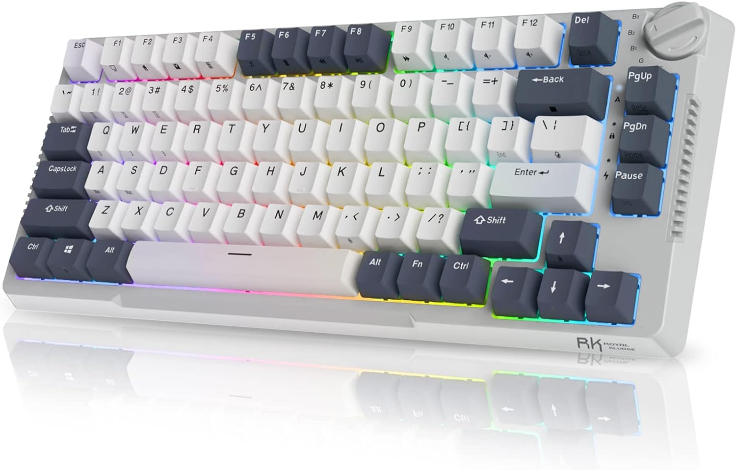 Royal Kludge RK-H81 Tri-Mode RGB 81 Keys Hot Swappable Mechanical Keyboard sky chan II plug and play with computer or xbox or console