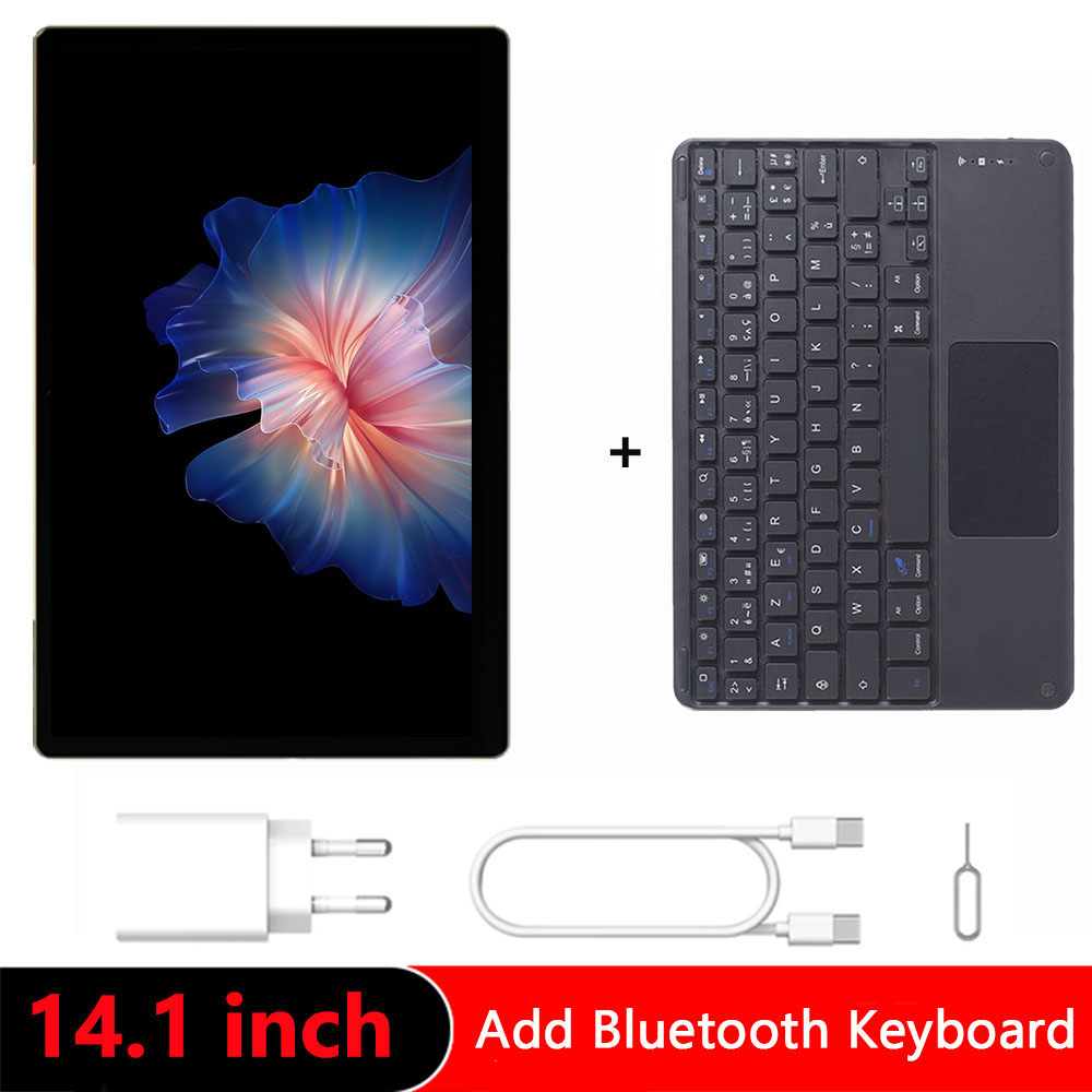 Global Version 14.1 Inch Tablet PC Big Screen 1920x1080 IPS Octa Core 12+256GB Tablet 14 Inch Android 2024 Game Study PAD. 