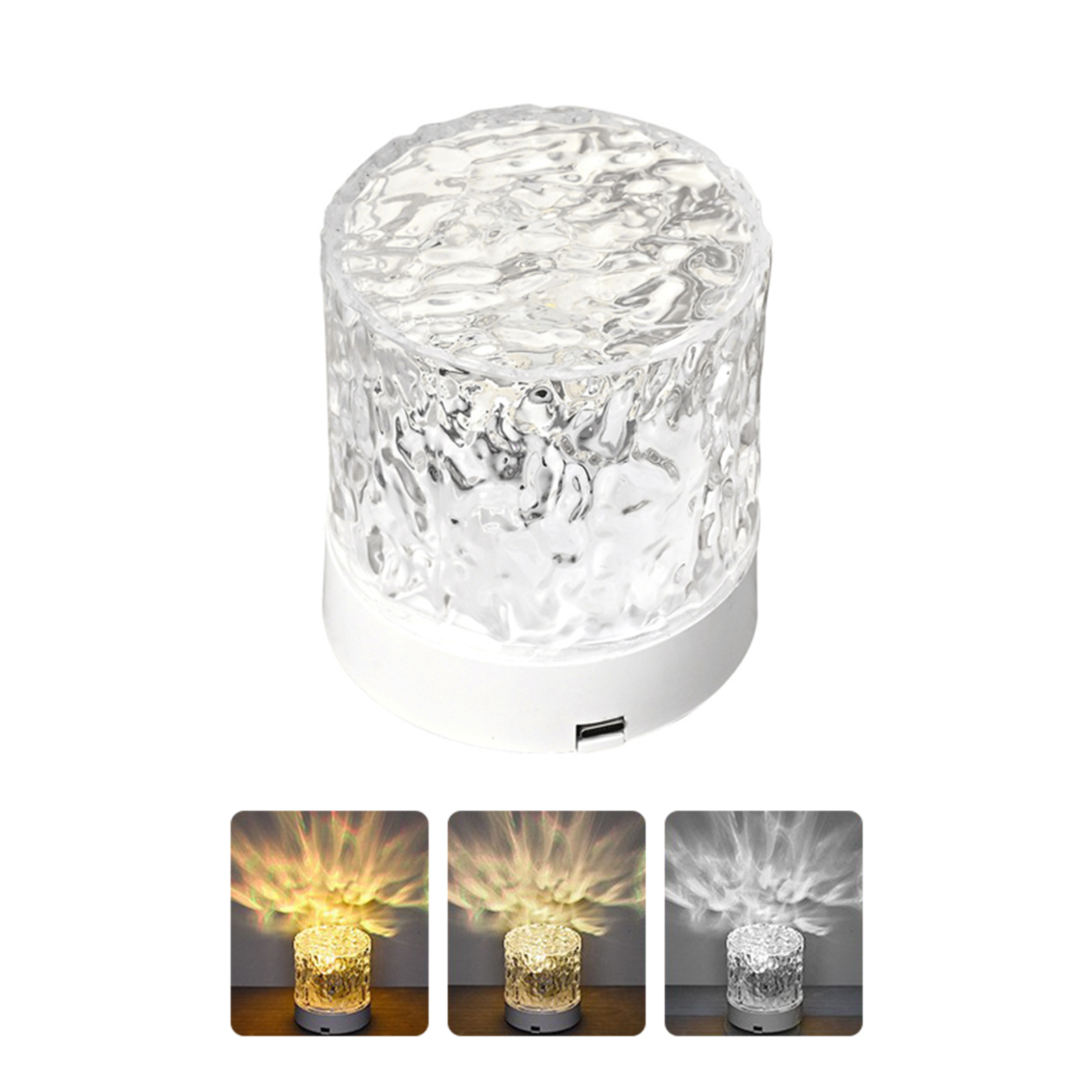 LED Water Ripple Night Light With Remote Control 16 Colors Available Touch Control Multifunctional Projection Lamp (85 x 85 x 95mm). 