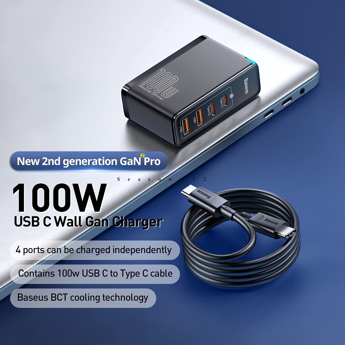 Baseus 100W GaN2 Pro CCGAN100cn USB Type C PD Fast Charger