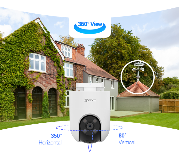 EZVIZ H8c 4G SIM Supported 2K 3MP 360 Degree Pan & Tilt Color Night Vision Smart Outdoor WiFi IP Security Camera Upto 512GB SD Card Storage. 