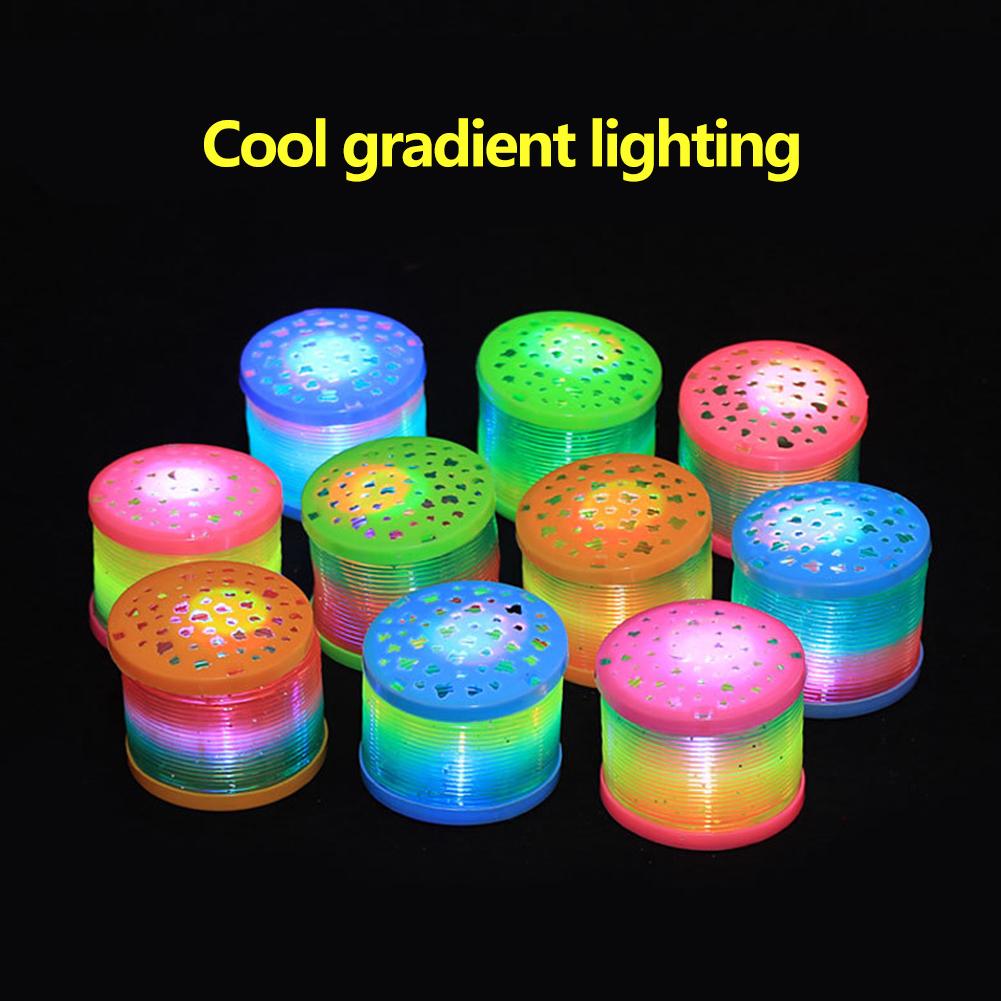 SF 1Pc Glow in Dark Walking Rainbow Spring Toy Circle Slinky Kid Magic Luminous Slinky Rainbow Spring Magic Circle Stretchy #432190. 