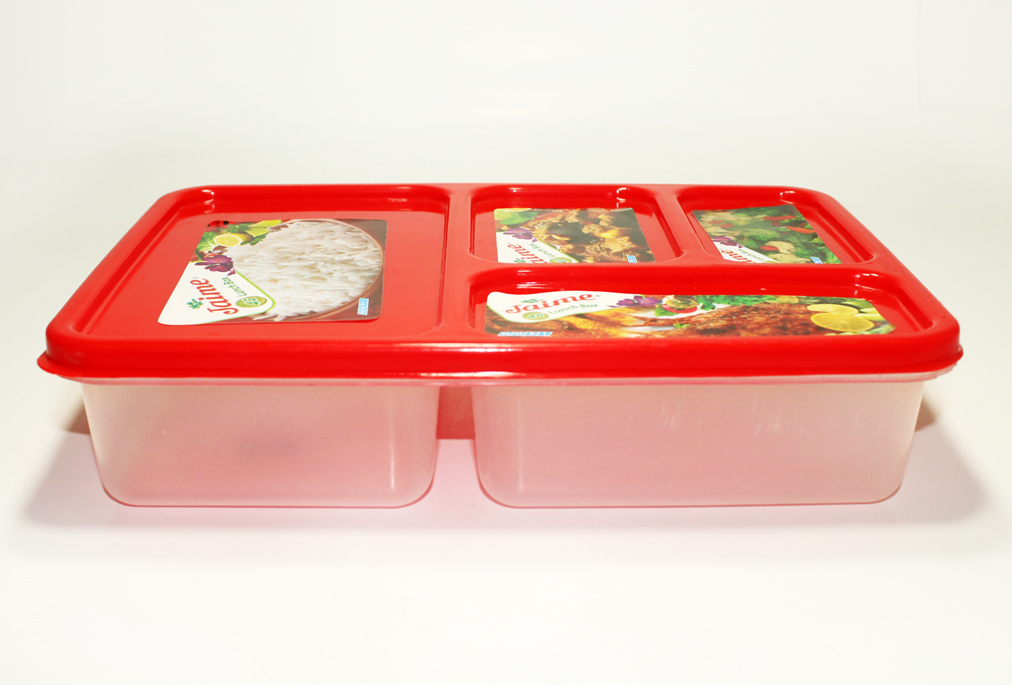4 Container Plastic Multicolor Tiffin Lunch Box - Box - Tiffin Box For Office. 