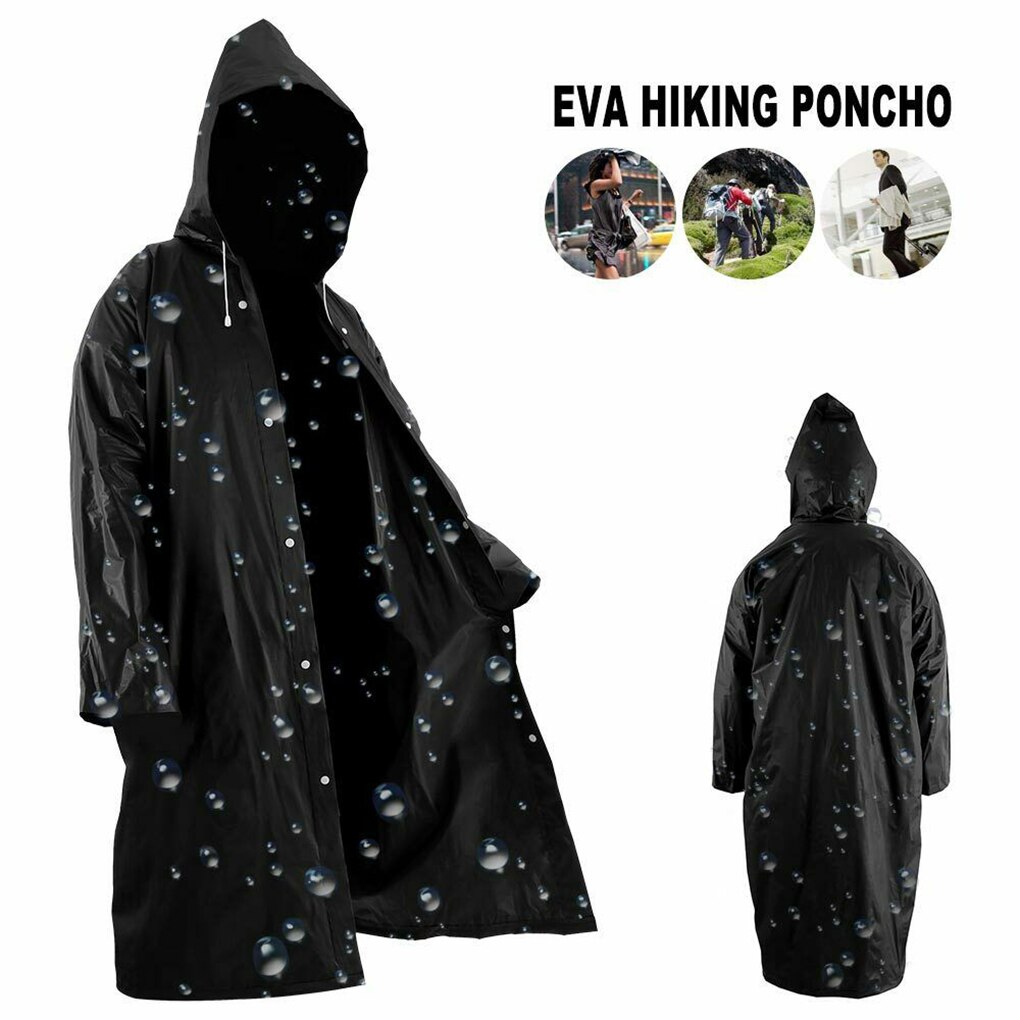 【Alien Alien】 C2 Men Women Raincoat Outdoor Rainwear EVA Cloth Hoodie Long Rain Waterproof Outdoor Hiking Travel Fishing Climbing Rain Jacket