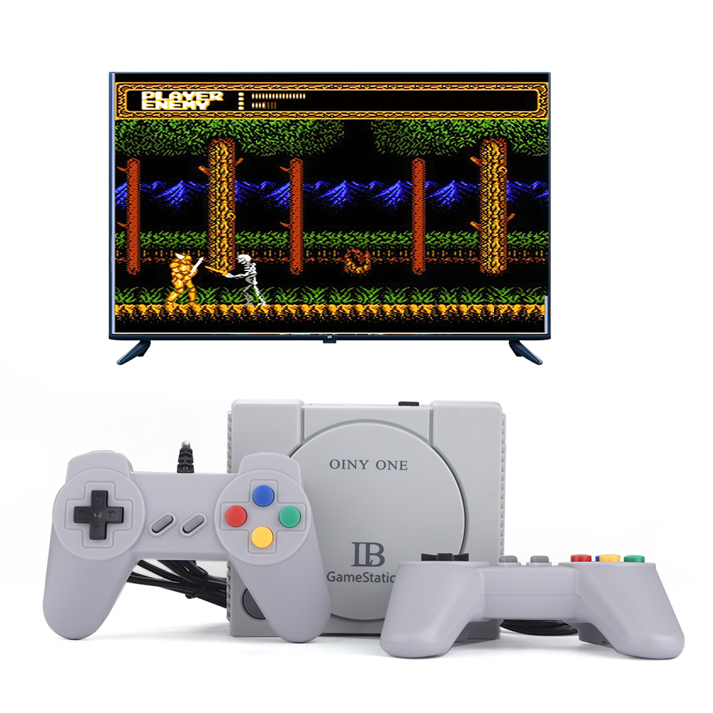 【Serendipity party】White & EU & RS-70 Portable Game Console Retro Game Station with 2 Player Handles Built-in 648 Classic Games for Video Game Lover Kids. 