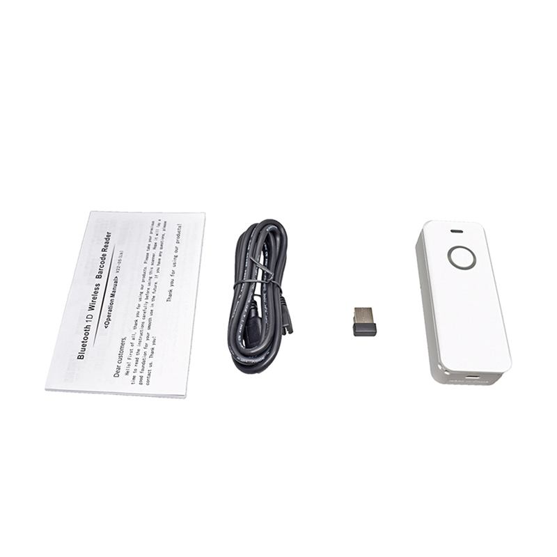 Portable Small Handheld Wireless Barcode Scanner and Bluetooth 1D/2D QR Barcode Reader for Android (White). 