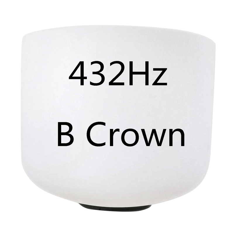 8 Inch 432Hz Singing Bowl Perfect Sound Note B Crown Chakra Frosted Quartz Crystal Meditation with Rubber Ring. 