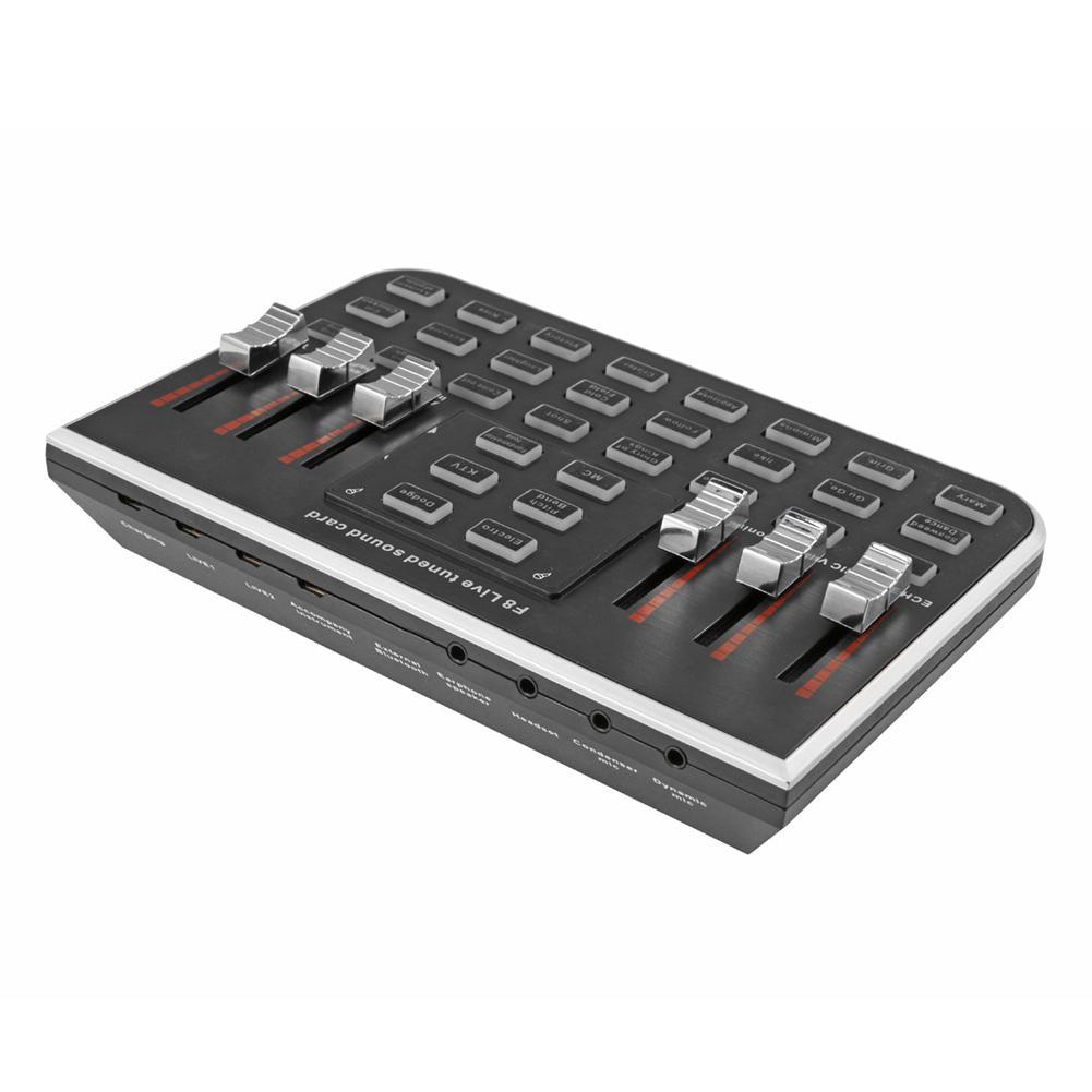 F8 4 Modes Studio Audio Mixer Microphone Webcast Streamer Live Sound Card for twitch live for steam. 