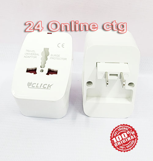 Click, 1 USB Port World Travel AC Power Charger Universal Plug Adapter, US Plug to UK/US/AU/EU/CA converter Dual-Purpose. 