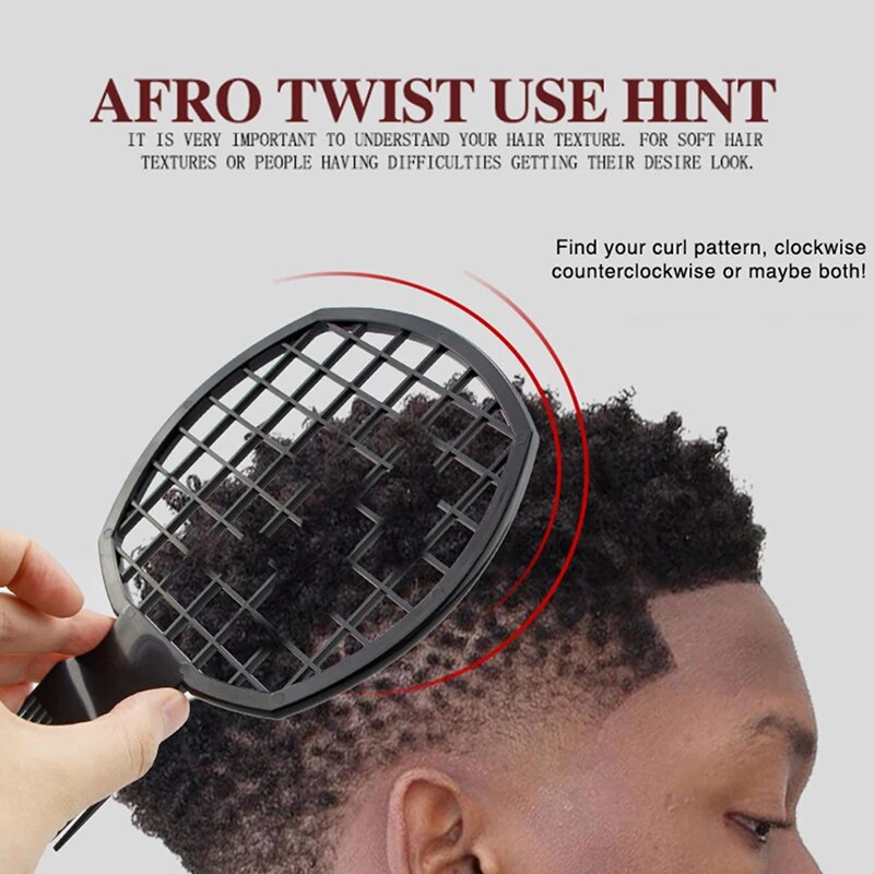【3C VictoryEagle】Men Twist Hair Comb Wave Curl Brush Curly Hair Afro Made of high ABS material