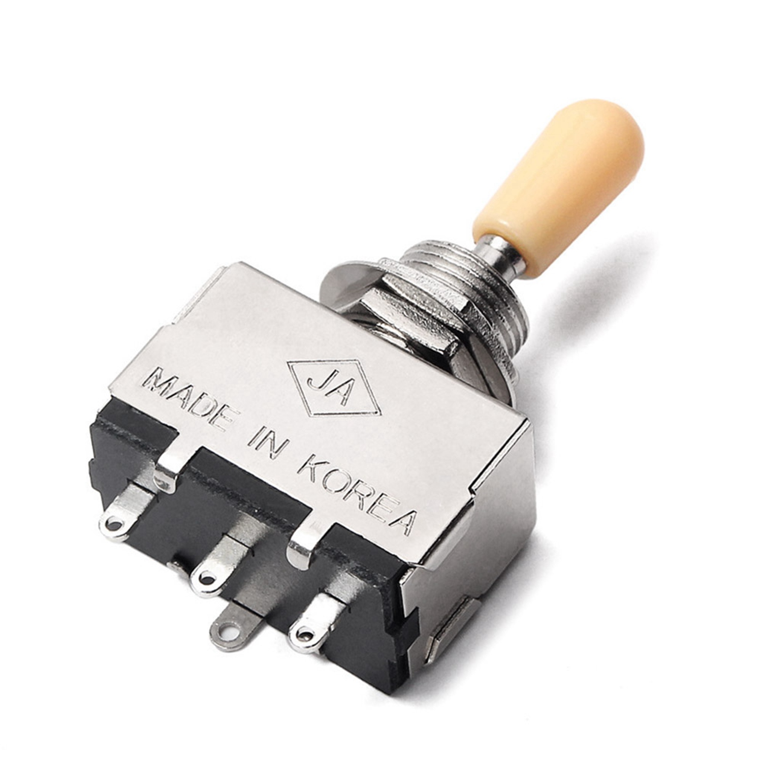 Electric Guitar Toggle Switch 3 Way in Black (Rhythm Treble) & Solid Knob Shaft Box Style Sg beige Tip. 