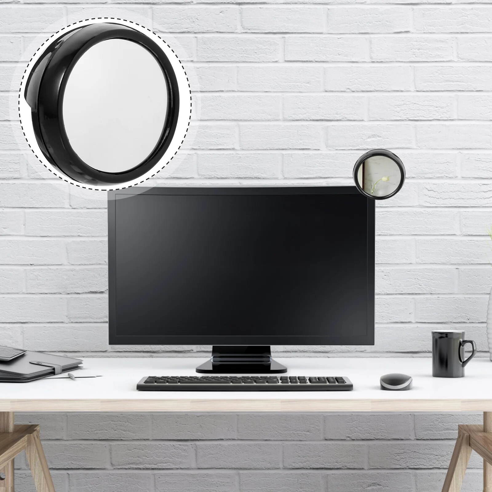 Mirror Computer Rearview Rear Office Clip Screen Safety Laptop Behind View See You Desk Cubicle Pc Convex Monitor Magnifying