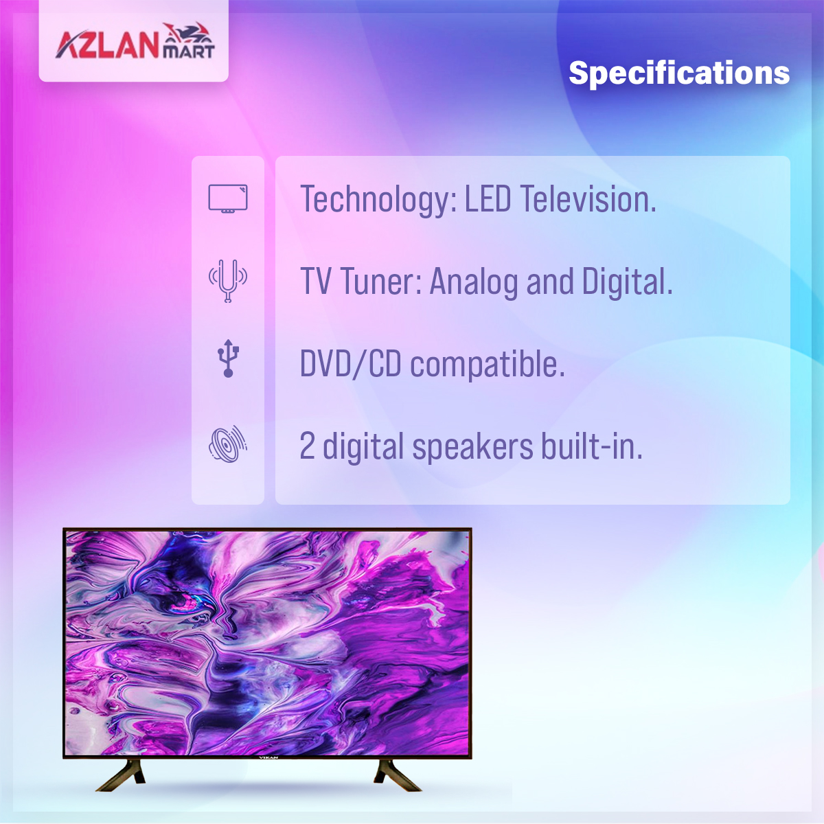 Vikan 32 Inche Hd Led Tv Basic 4k Supported. 