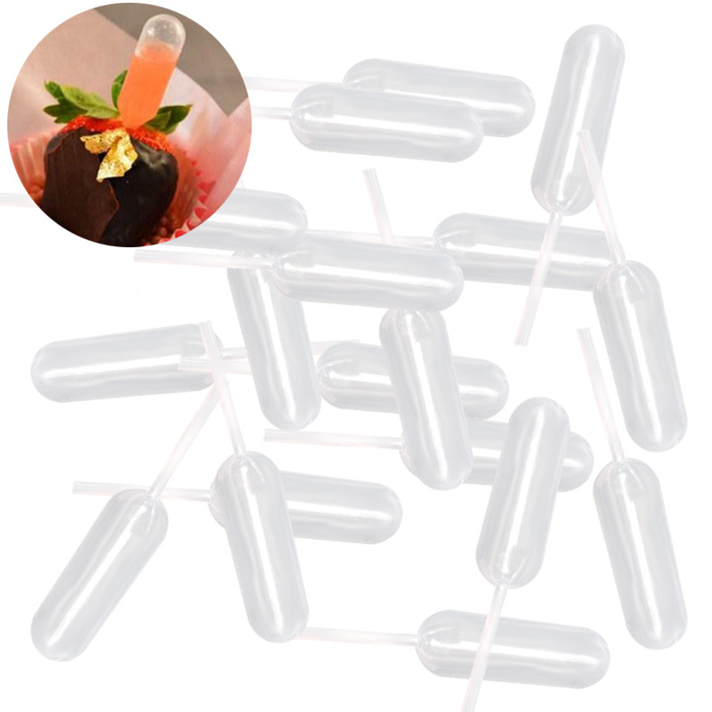 50pcs Dispenser Ice Macaron Pastries Ketchup Stuffed Mini Transfer 4ml Sauce Droppers