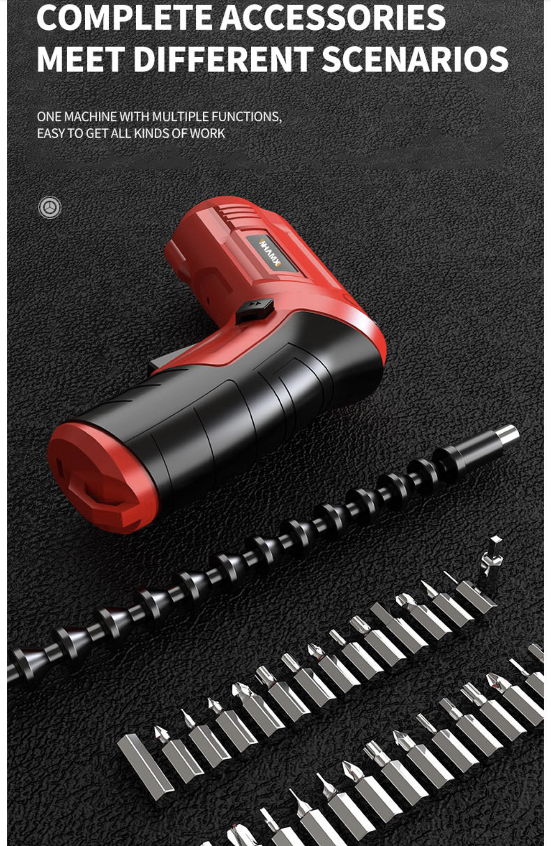 Oulaide 4V Cordless Screwdriver Drill 49pcs Tools Set For Multipurpose Use. 