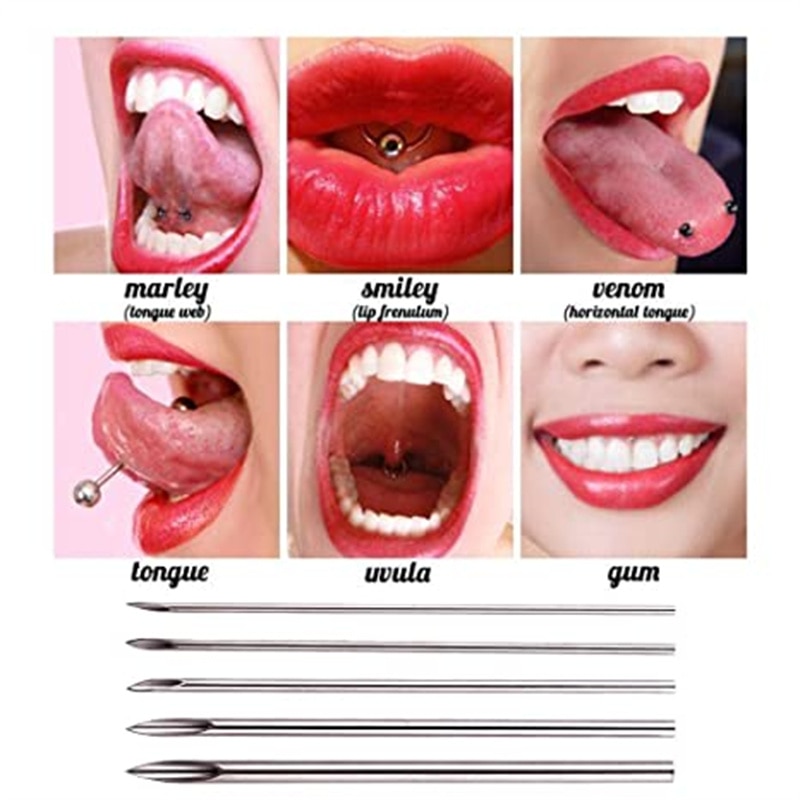 10PCS Disposable Sterile Piercing Needles 14G 16G 18G 20G Mix Body Piercing Needles Bulk Nose Ear Navel Eyebrow Piercing Tool. 