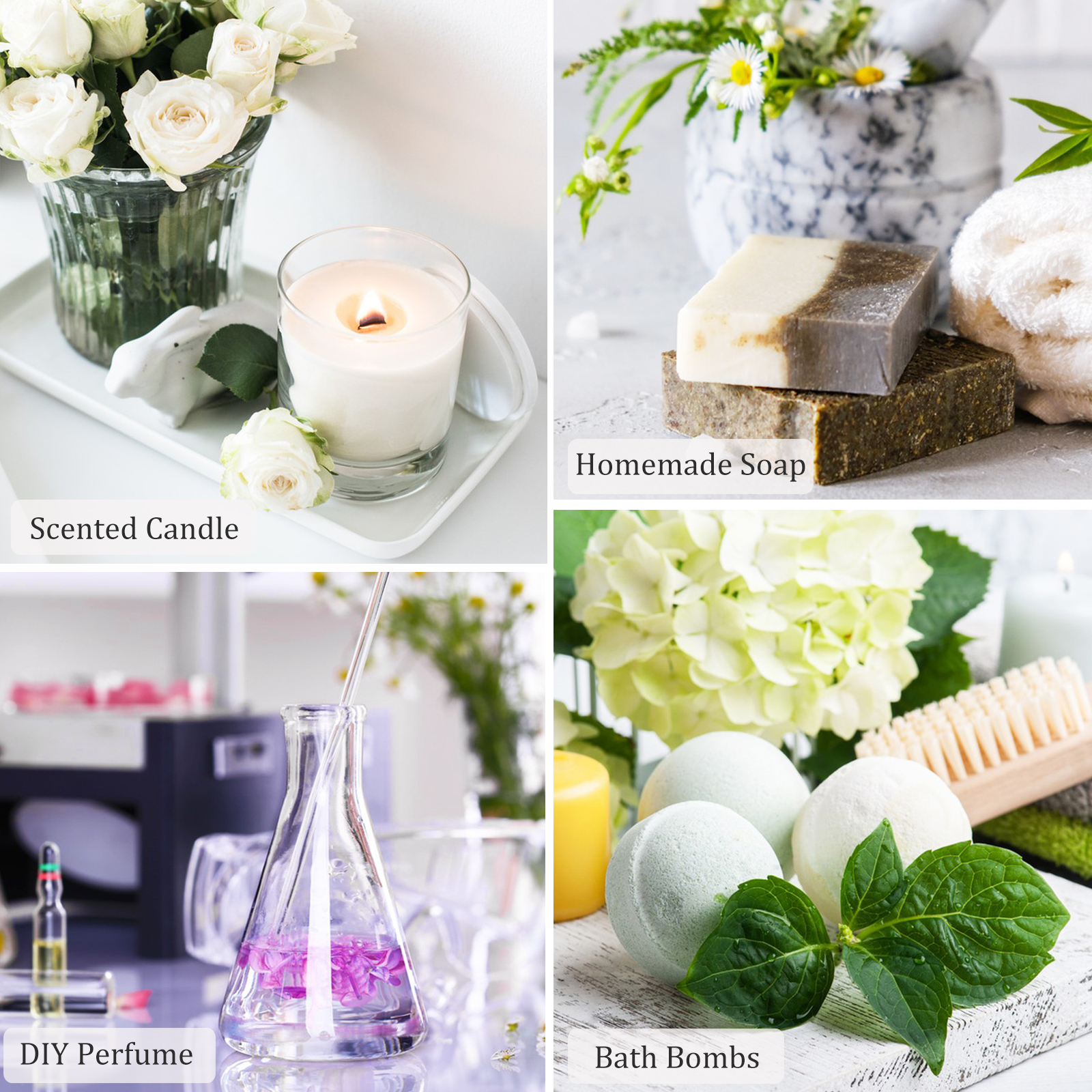 PHATOIL 10ml Fragrance Oil for Scented Candles Soap Making Diffuser Peach Angel Sea Breeze Coconut Vanilla Bubble Gum Strawberry. 